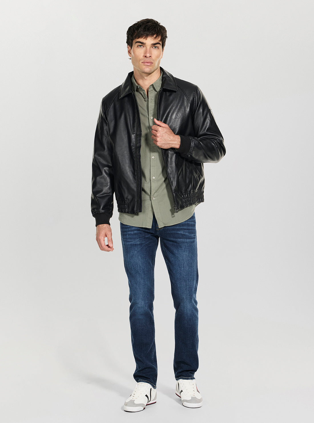 GUESS Mens Black Aviator Jacket M6RL0AWJ260 Full View