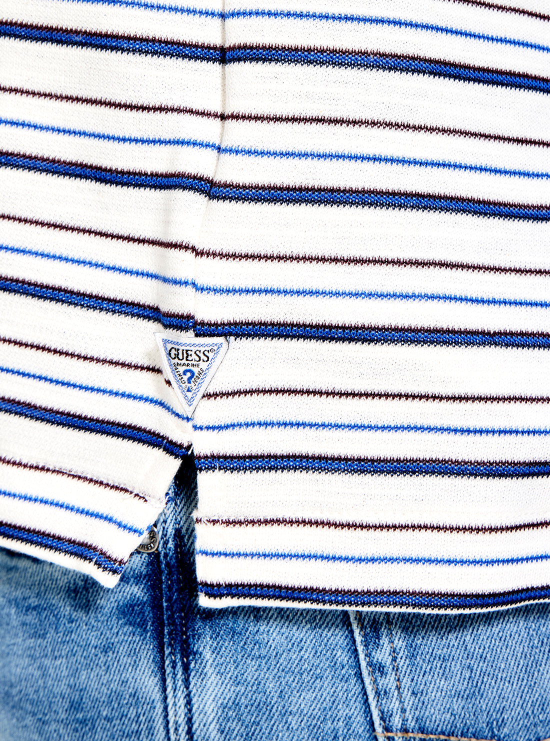 GUESS Mens Multi Linear Bouclé Knitted Shirt M6RP27KB670 Detail View