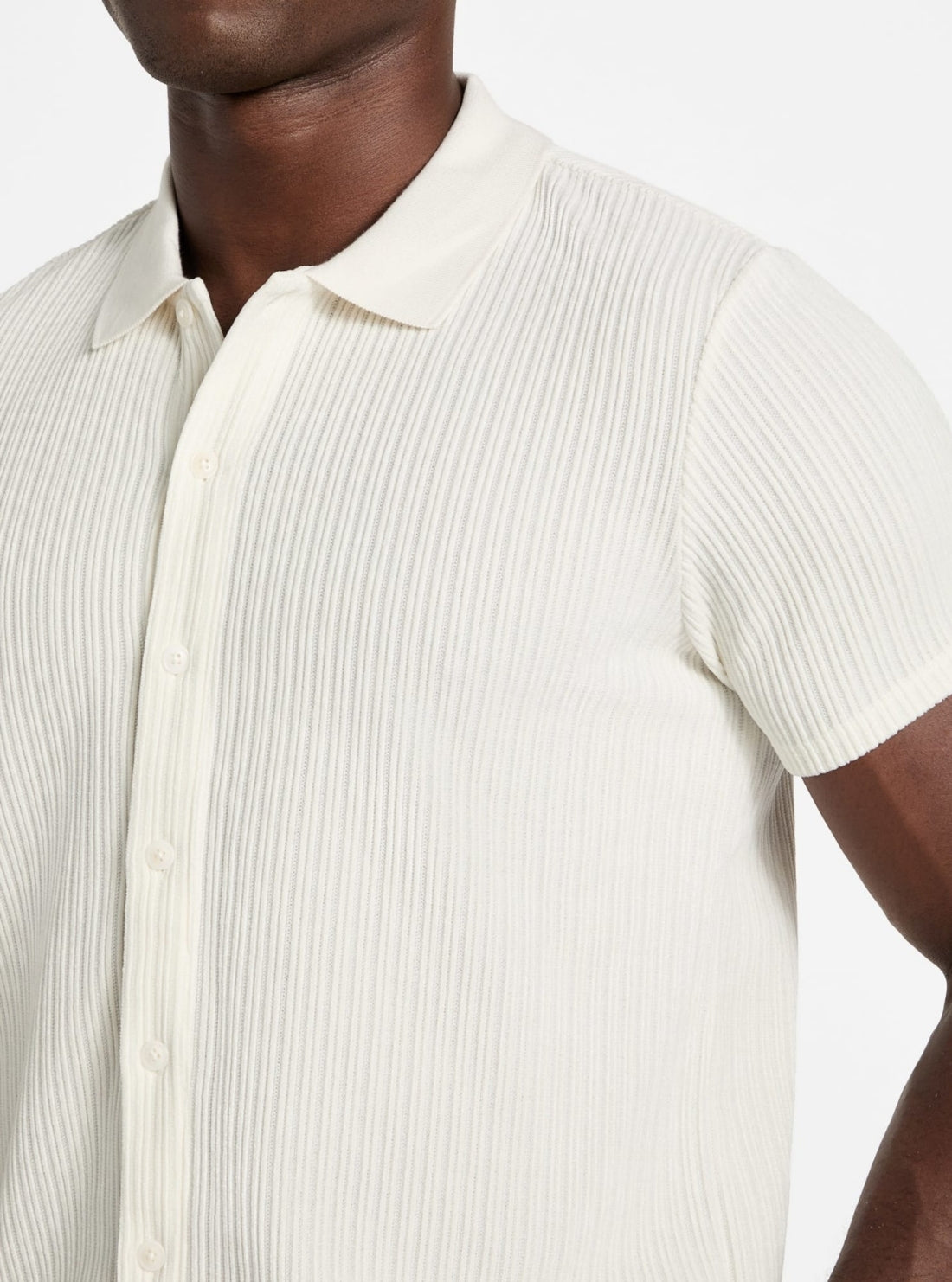 GUESS Womens White Olsen Soft Rib Knit Shirt M6RP35KB260 Detail View