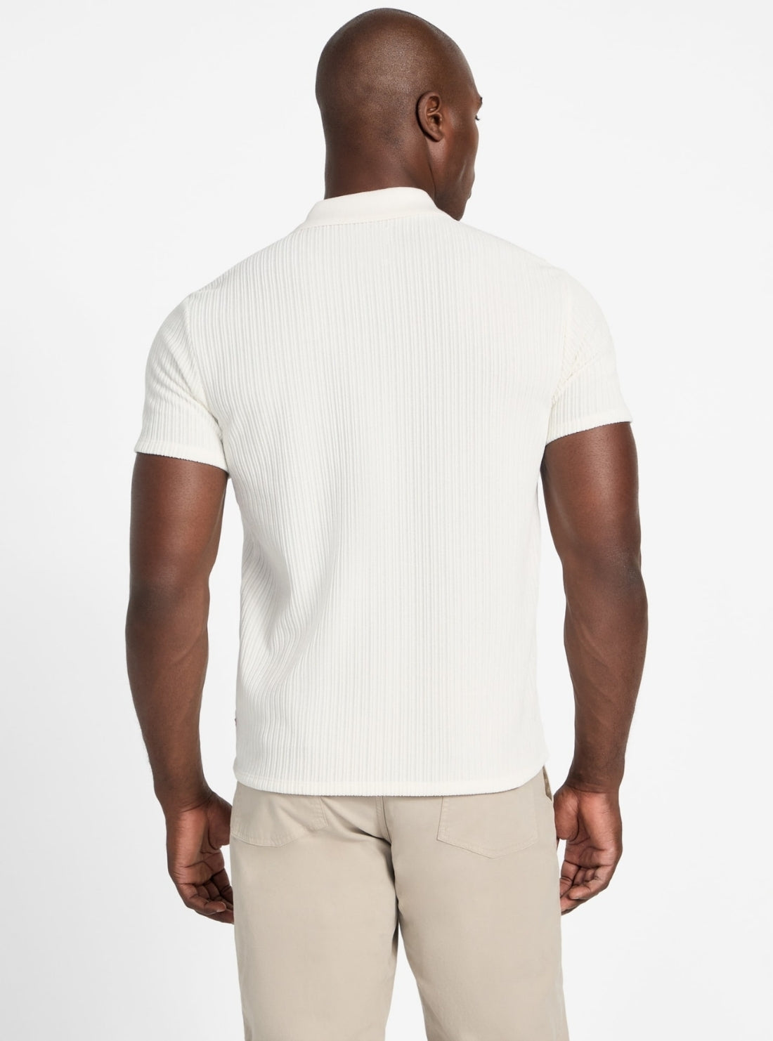 GUESS Mens White Olsen Soft Rib Knit Shirt M6RP35KB260 Back View