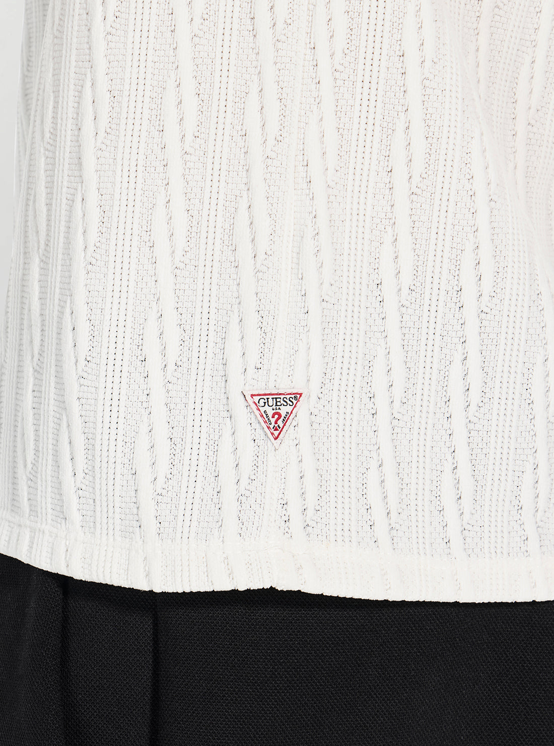 GUESS Mens White River Jacquard Knitted Shirt M6RP37KB312 Detail View
