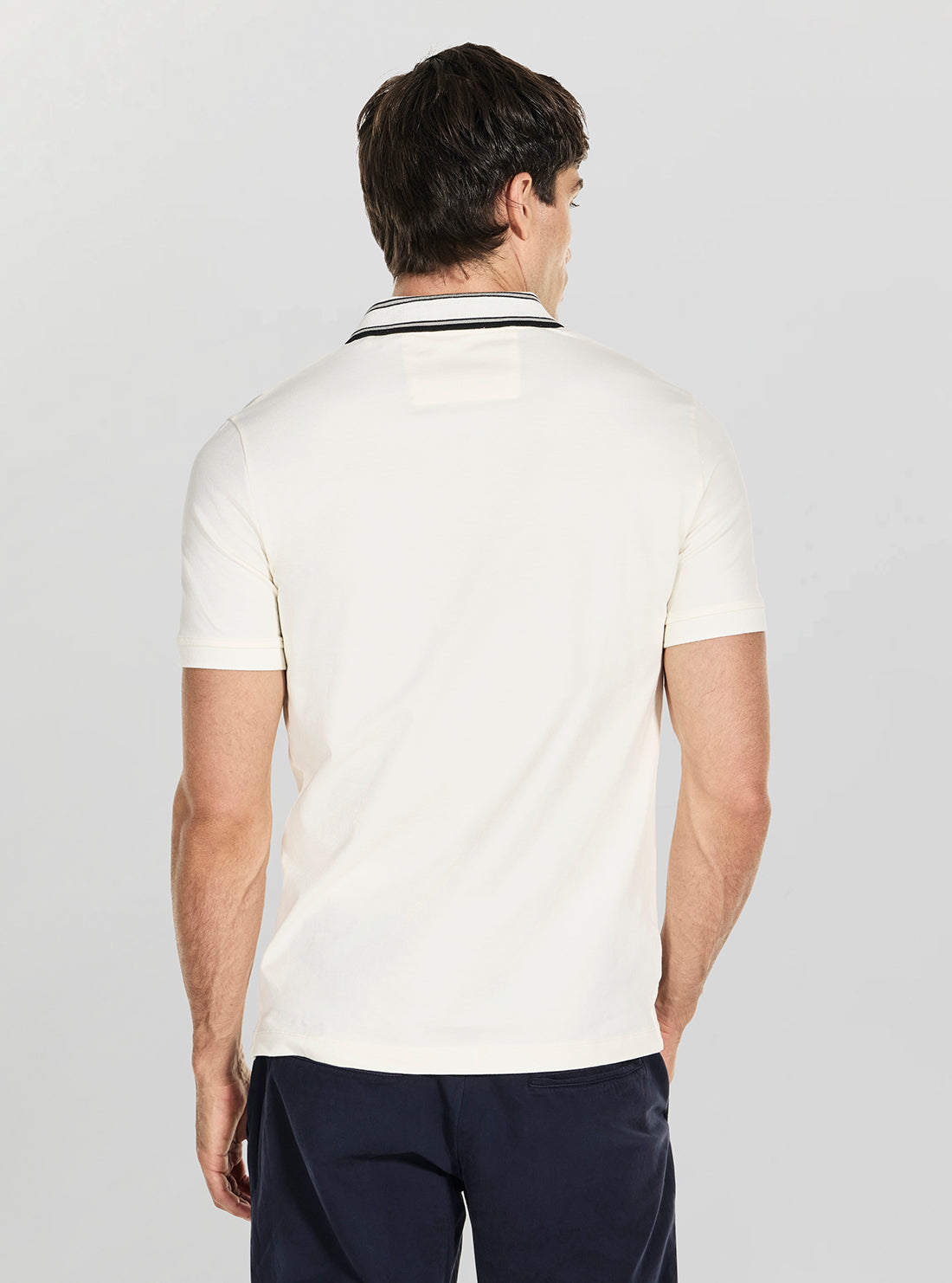 GUESS Mens White Lyle Polo Shirt M6RP60K7O64 back View