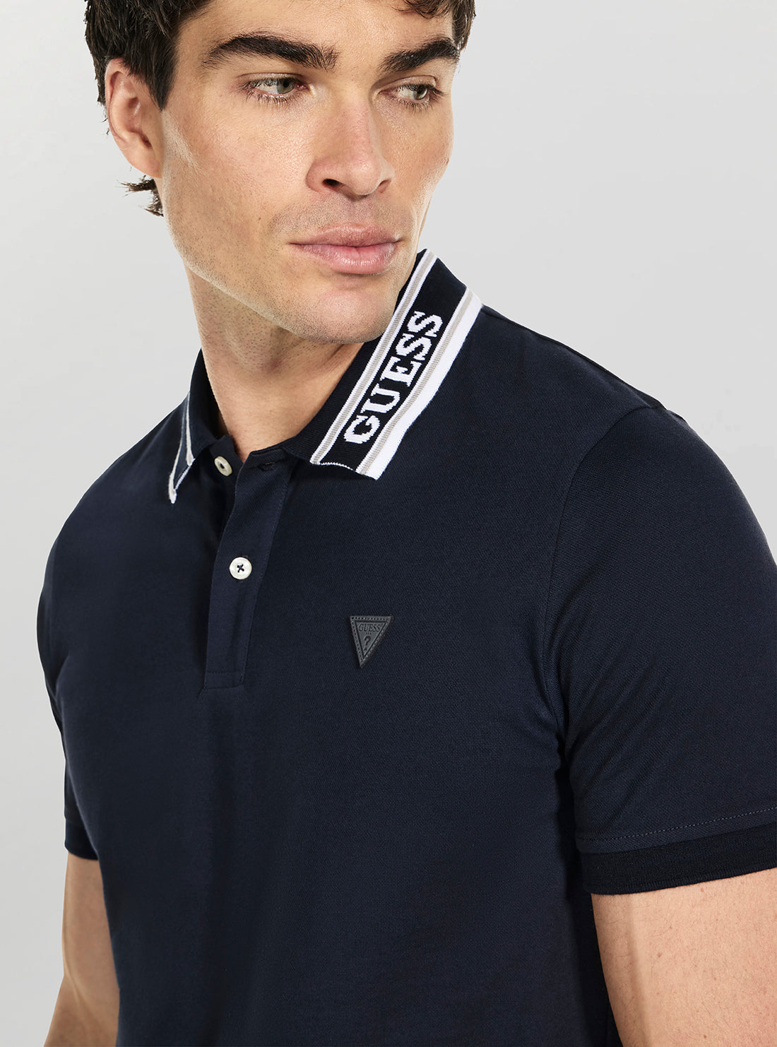 GUESS Mens Blue Lyle Polo Shirt M6RP60K7O64 Detail View