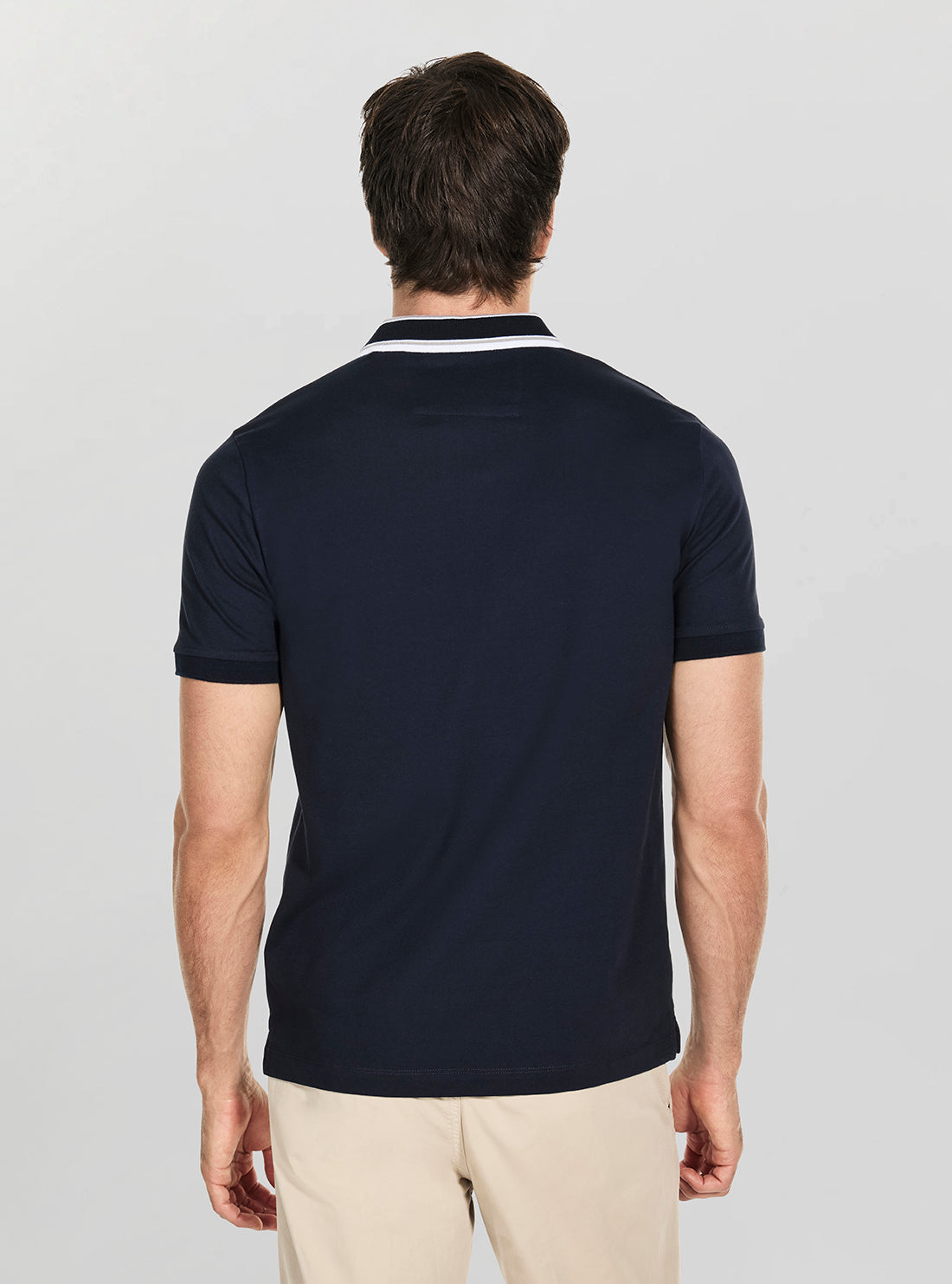 GUESS Mens Blue Lyle Polo Shirt M6RP60K7O64 Back View