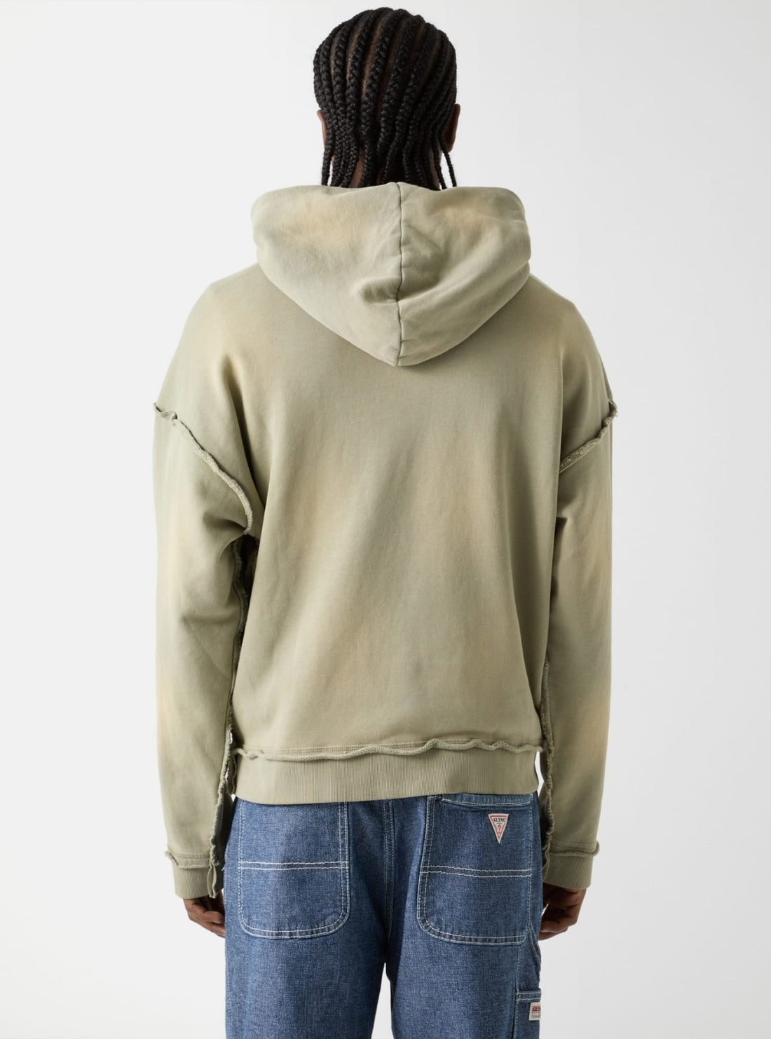 Guess Originals Eco Green Logo Boxy Hoodie Sweatshirt M6RQ33KCPR1 Back View