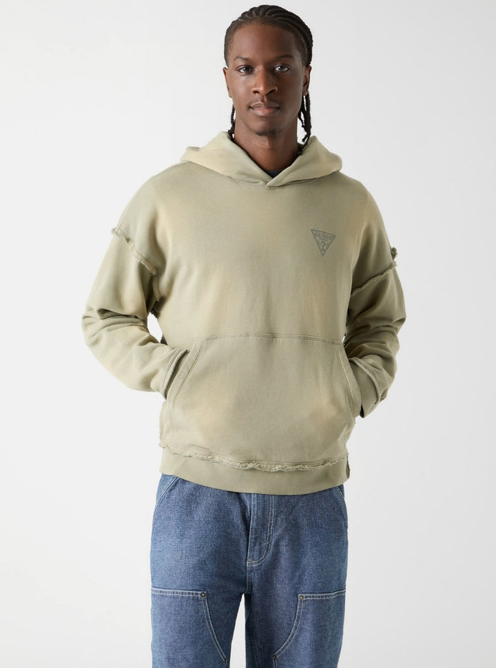 Guess Originals Eco Green Logo Boxy Hoodie Sweatshirt M6RQ33KCPR1 Front View