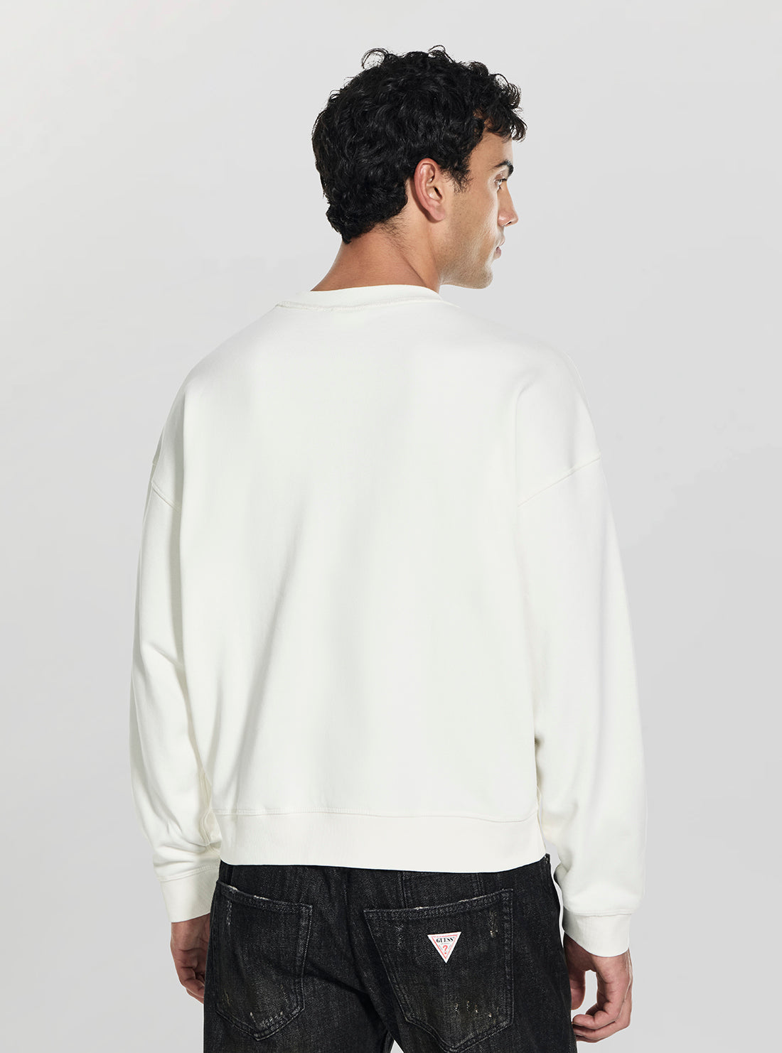 Guess Originals Off White Boxy Graphic Sweatshirt M6RQ34KCPR1 Back View