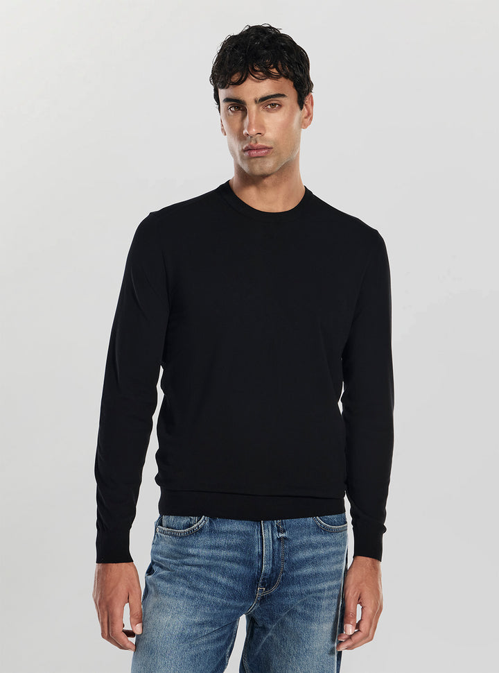 GUESS Mens Black Kadir Tech Sweater M6RR16Z4442 Front View
