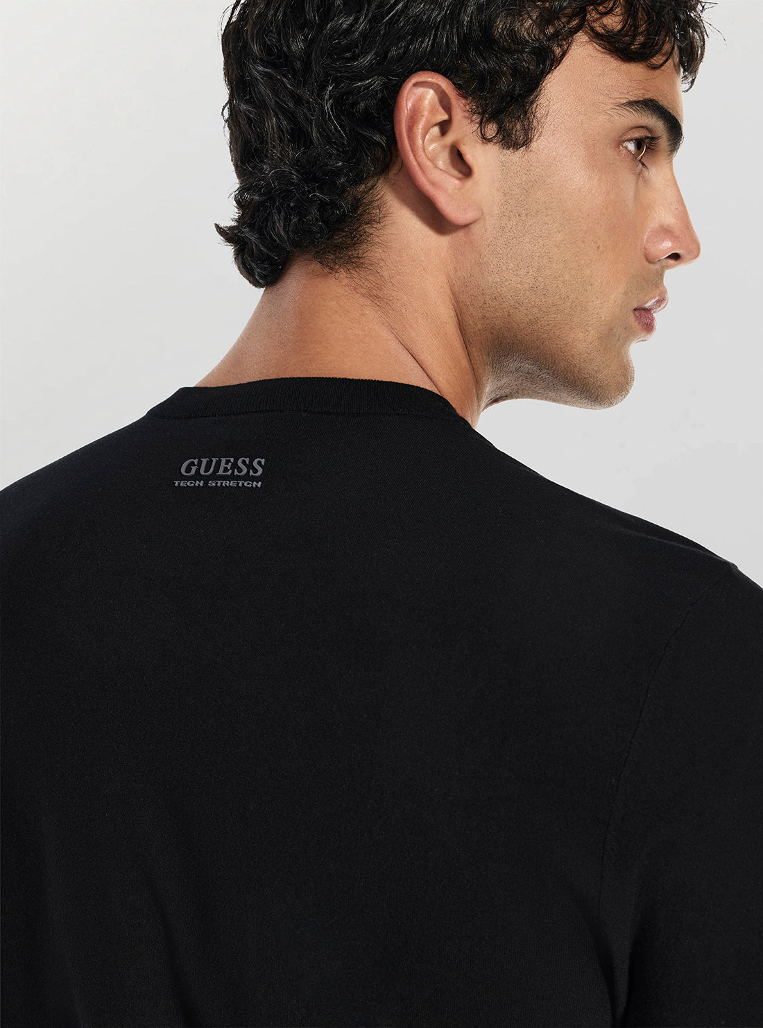 GUESS Mens Black Kadir Tech Sweater M6RR16Z4442 Back View