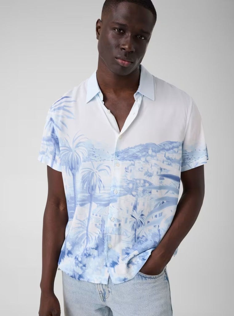 Riviera Palm Blue Shirt | GUESS