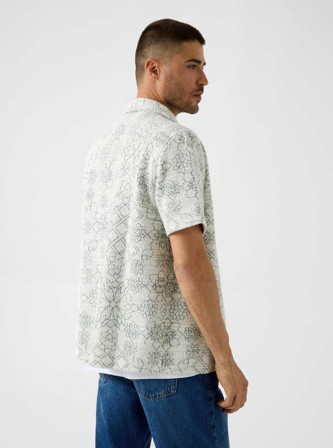 GUESS Mens Multi Nomad Knit Jacquard Shirt M6YP34K4489 Back View