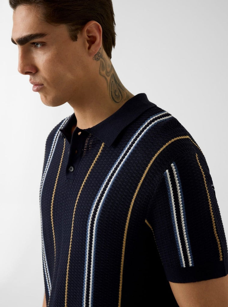 Smart Blue Zion Intarsia Polo Shirt | GUESS