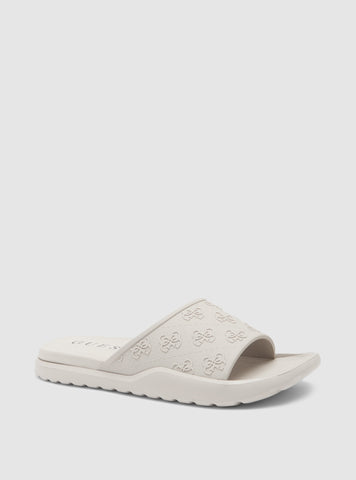 GUESS Mens Grey Logo Magaria Slides MAGARIA Front Side View