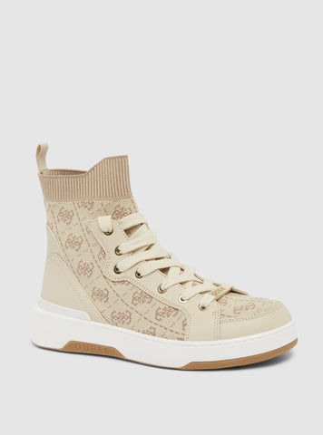 Beige Mannen High Top Sneakers