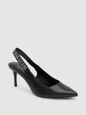 Black Marsey Sling Back Heels