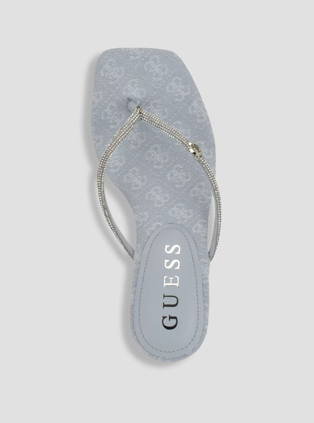 GUESS Womens Blue Logo Mayan Heeled Sandals MAYAN Top View