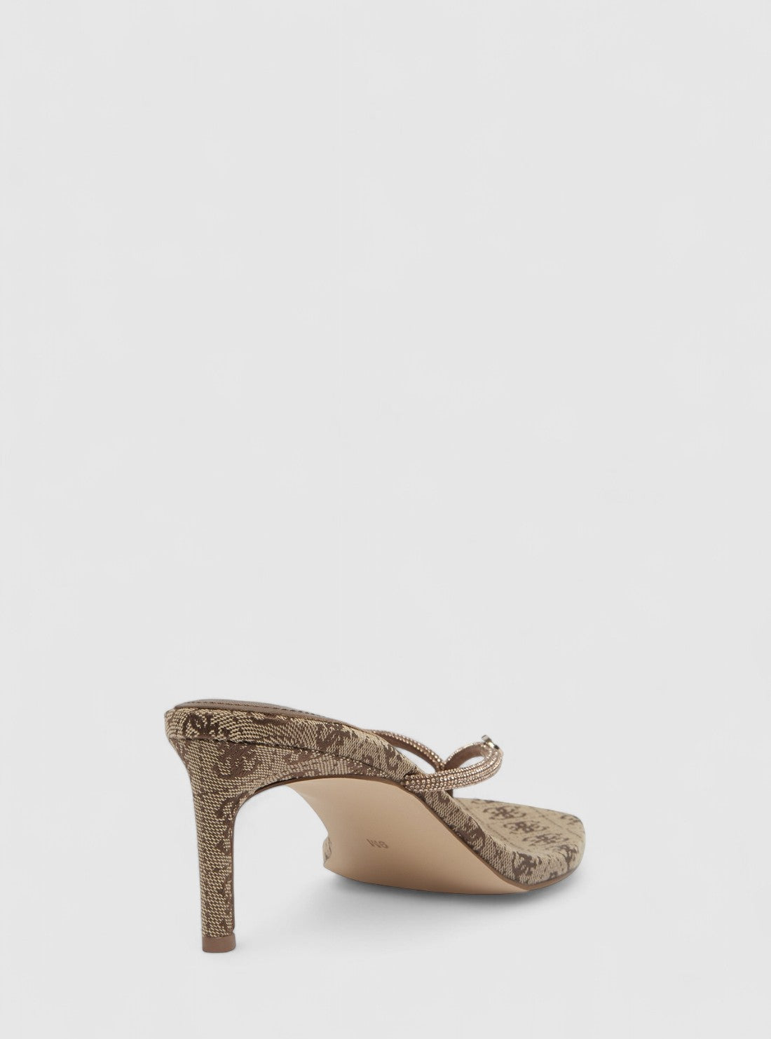 GUESS Womens Gold Logo Mayan Heeled Sandals MAYAN Back View