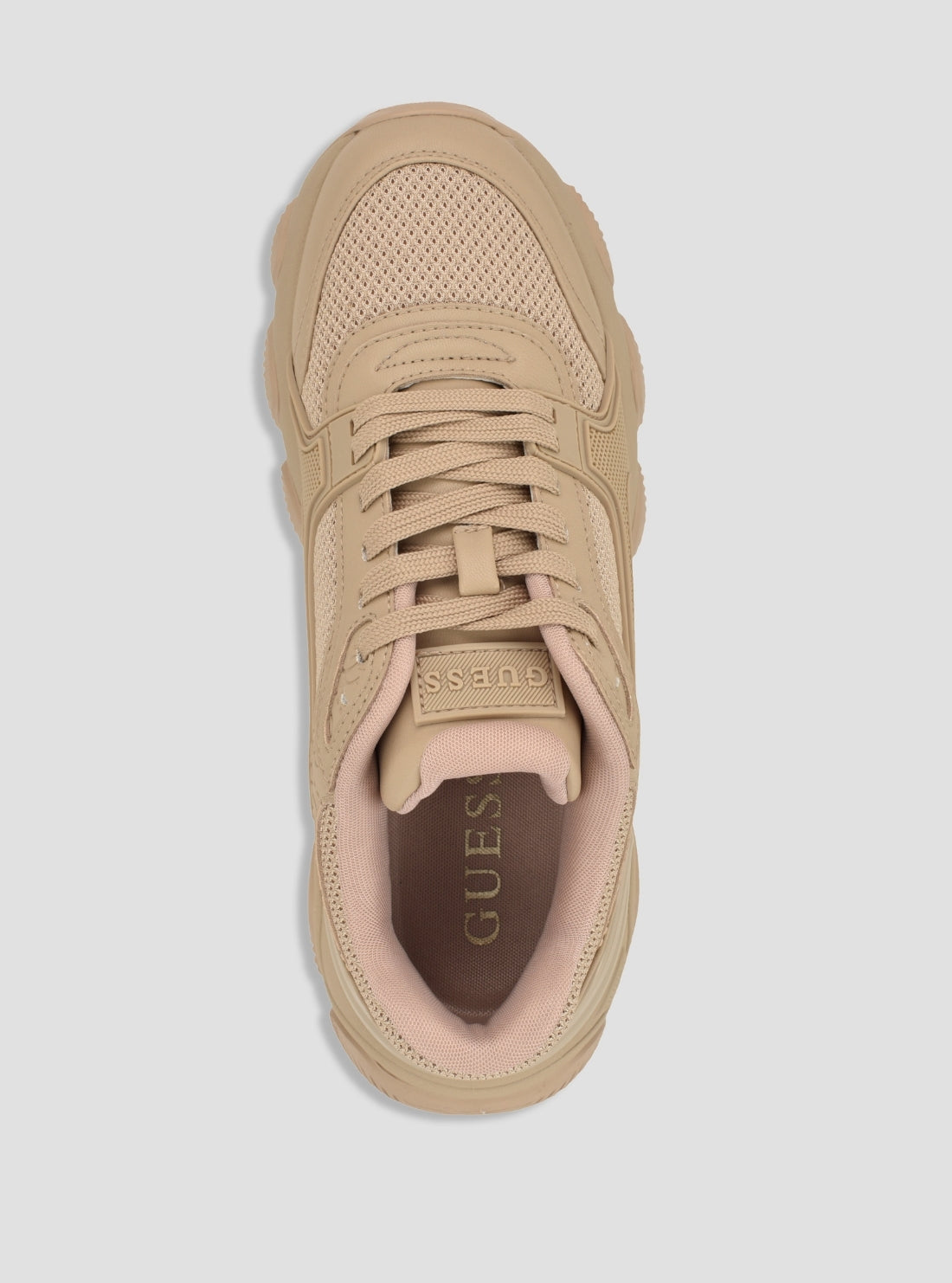 GUESS Womens Medium Natural Mazzy Sneakers MAZZY Top View
