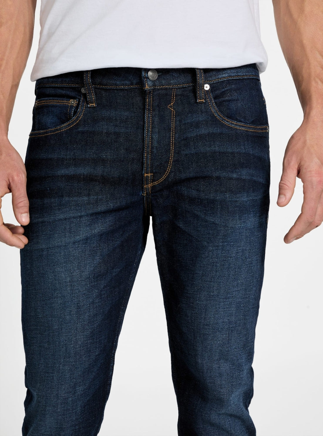 Eco Finnley Slim-Fit Tapered Jeans in Indigo Wash MBRAS2D0910 Detail View