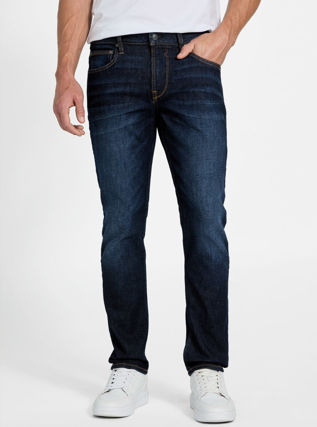 Eco Finnley Slim-Fit Tapered Jeans in Indigo Wash MBRAS2D0910 Front View
