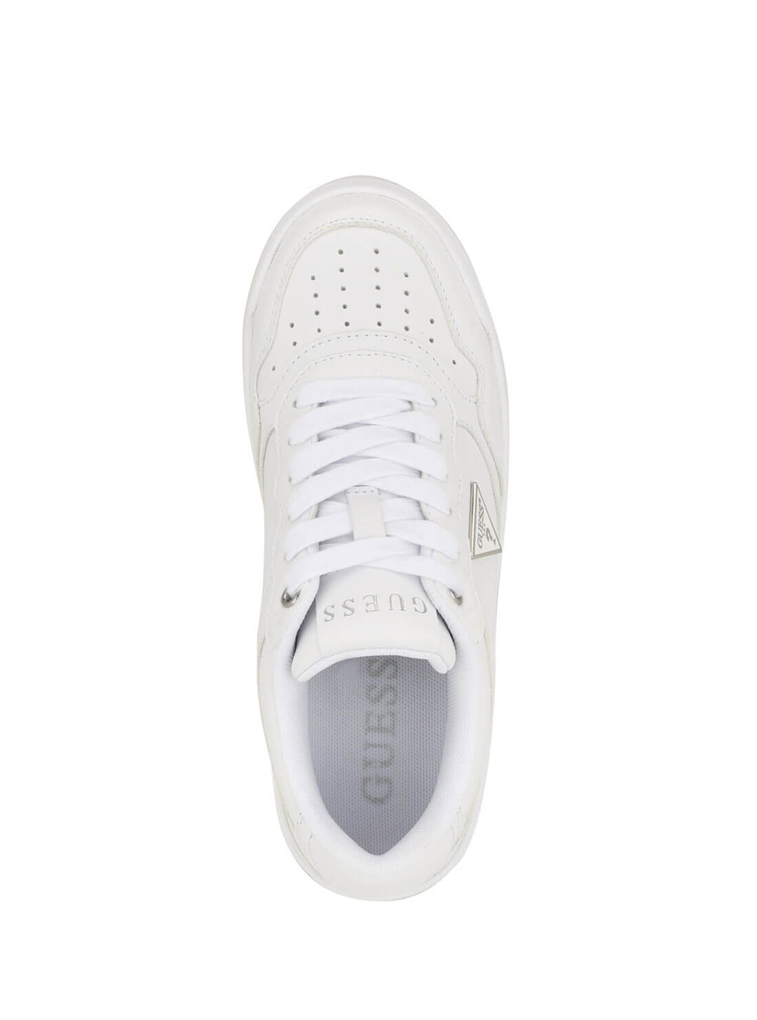 White Miram Sneakers | GUESS Women's Shoes | top view