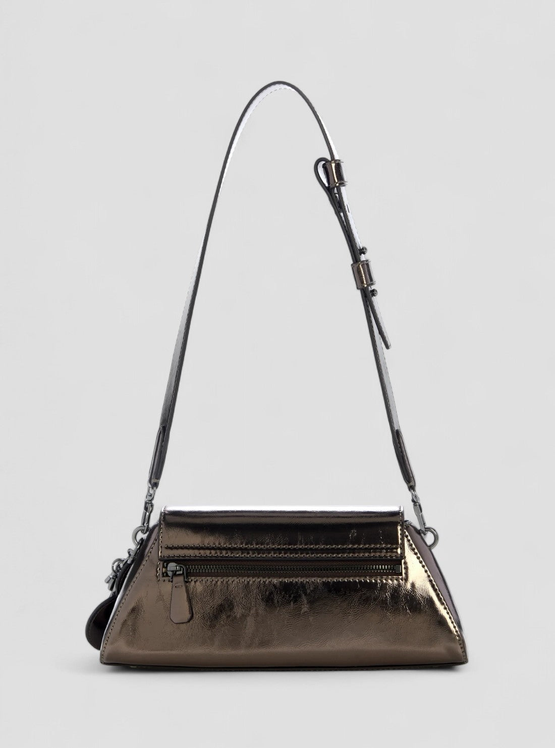 GUESS Womens Bronze Metallic Bolena Flap Shoulder Bag MM920719 Back View