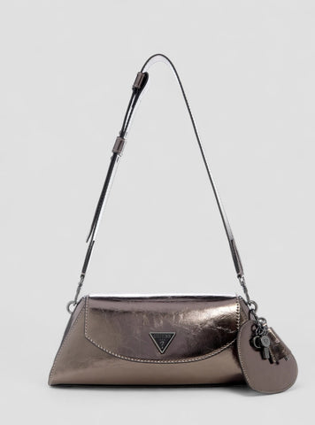 GUESS Womens Bronze Metallic Bolena Flap Shoulder Bag MM920719 Front View
