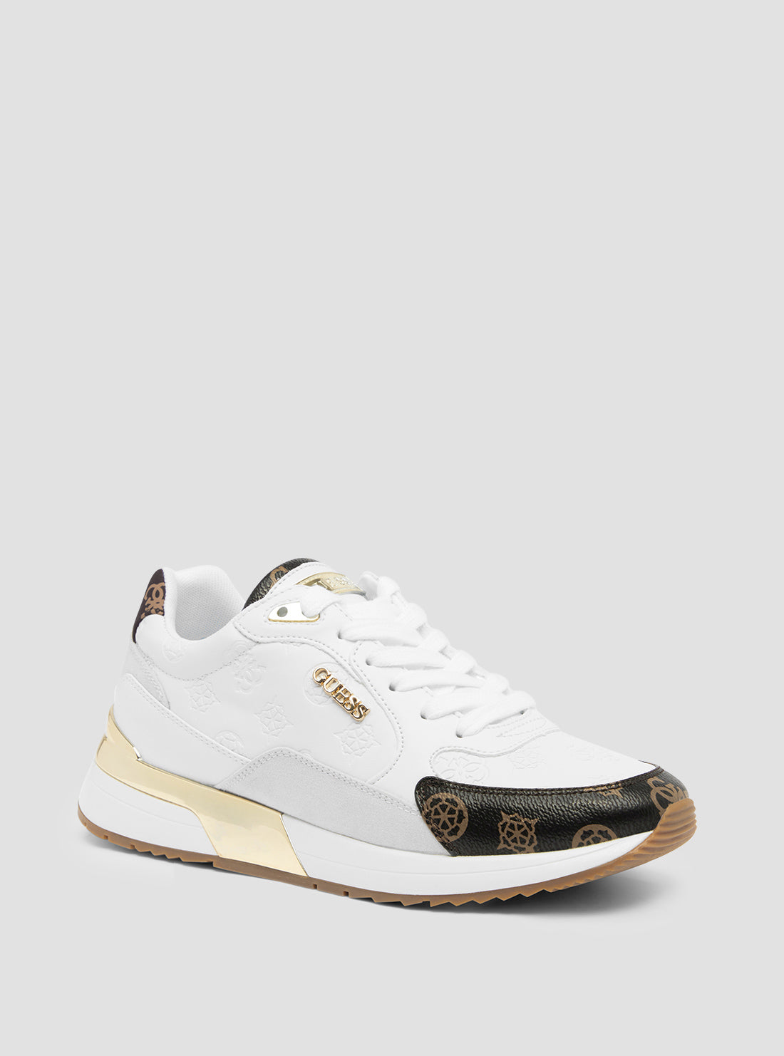White Logo Moxea Sneakers | GUESS Women's Shoes | front view