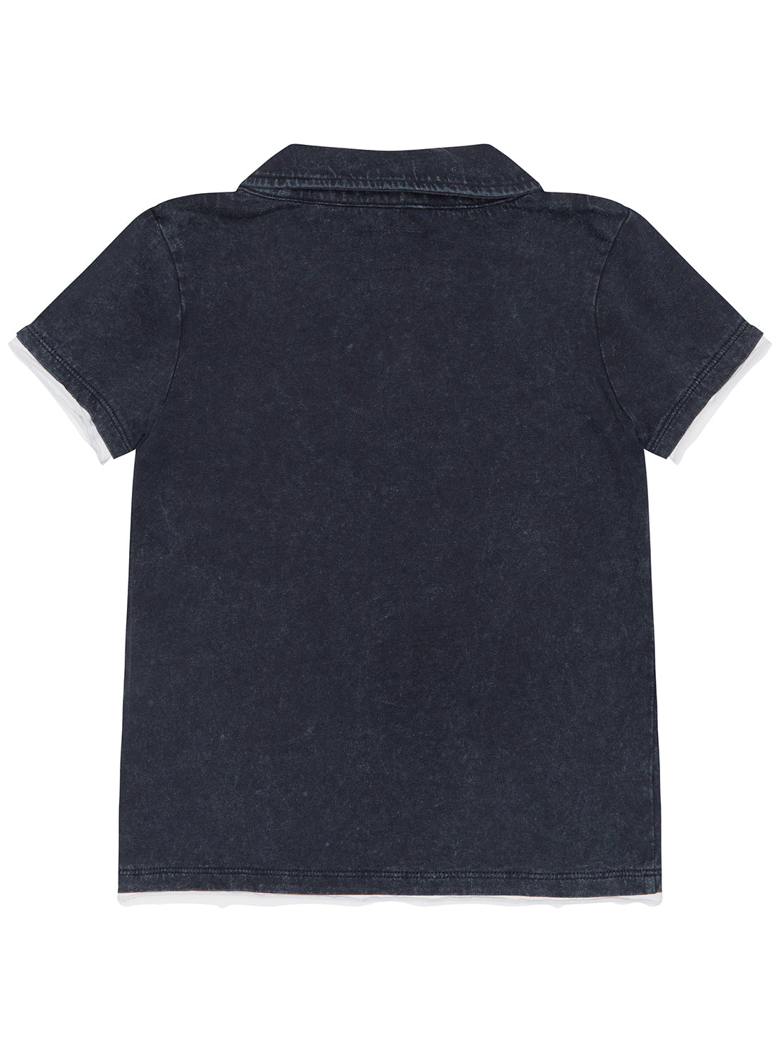 Dark Blue Logo Polo T-Shirt (2-7) | GUESS Kids | back view