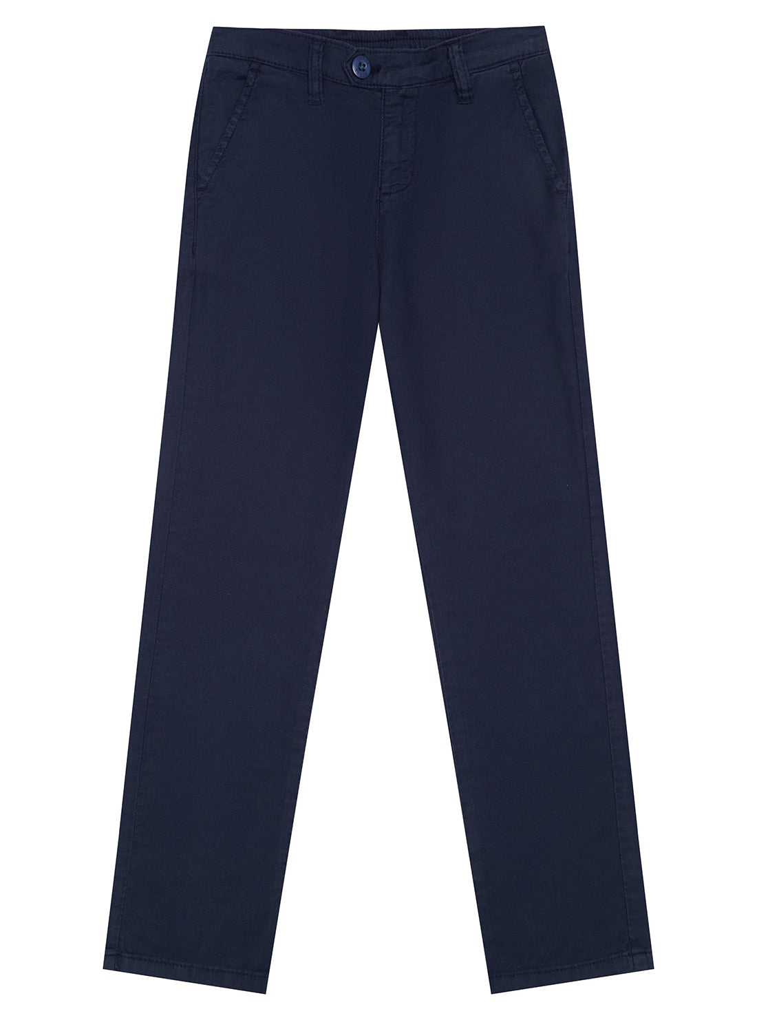 GUESS Navy Linen Jogger Chino Pants (2-7) front view