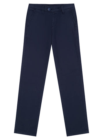 GUESS Navy Linen Jogger Chino Pants (2-7) front view
