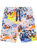 GUESS Graffiti Print Active Shorts front view