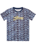 GUESS Blue Tile Print Short Sleeve T-Shirt (2-7) front view