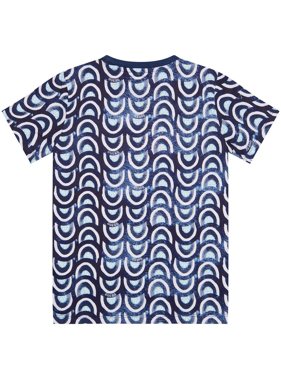 GUESS Blue Tile Print Short Sleeve T-Shirt (2-7) back view