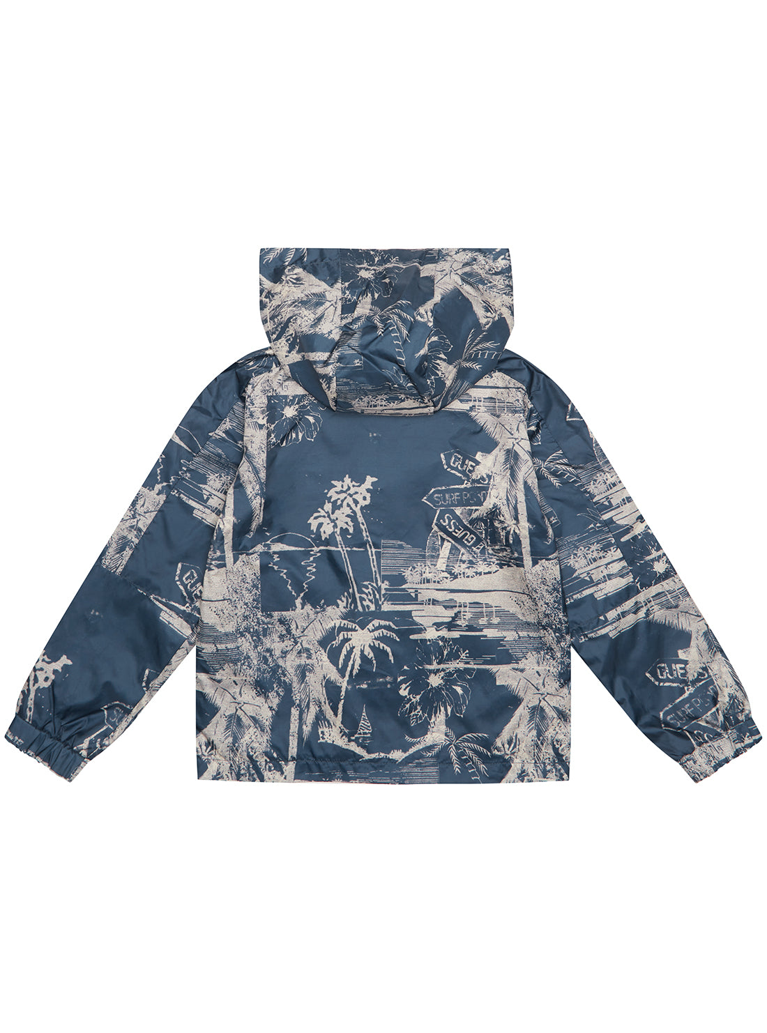 GUESS Navy Island Print Windbreaker (2-7) back view