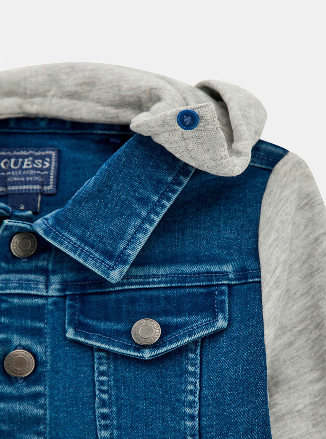 Guess jean jacket with shops hoodie