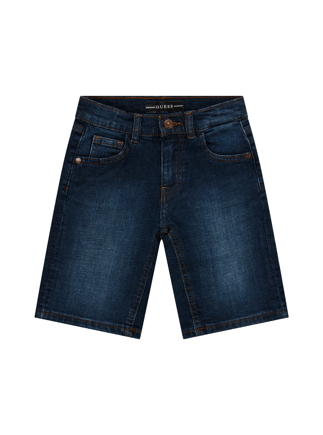 GUESS Kids Blue Stretch Denim Shorts (2-7) N4RD12D52Z0 Front View