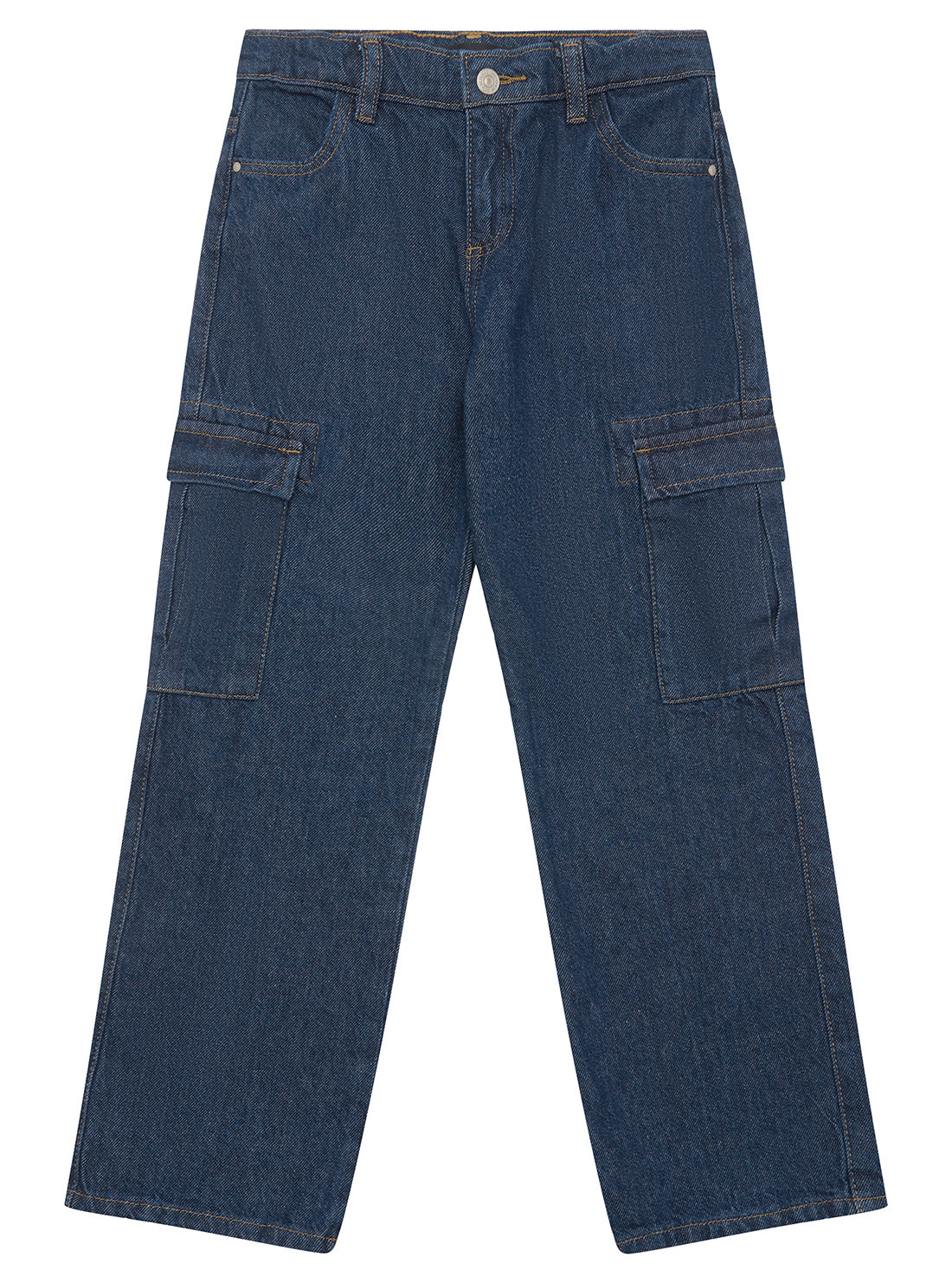 Blue Rigid Denim Cargo Pants (2-7)