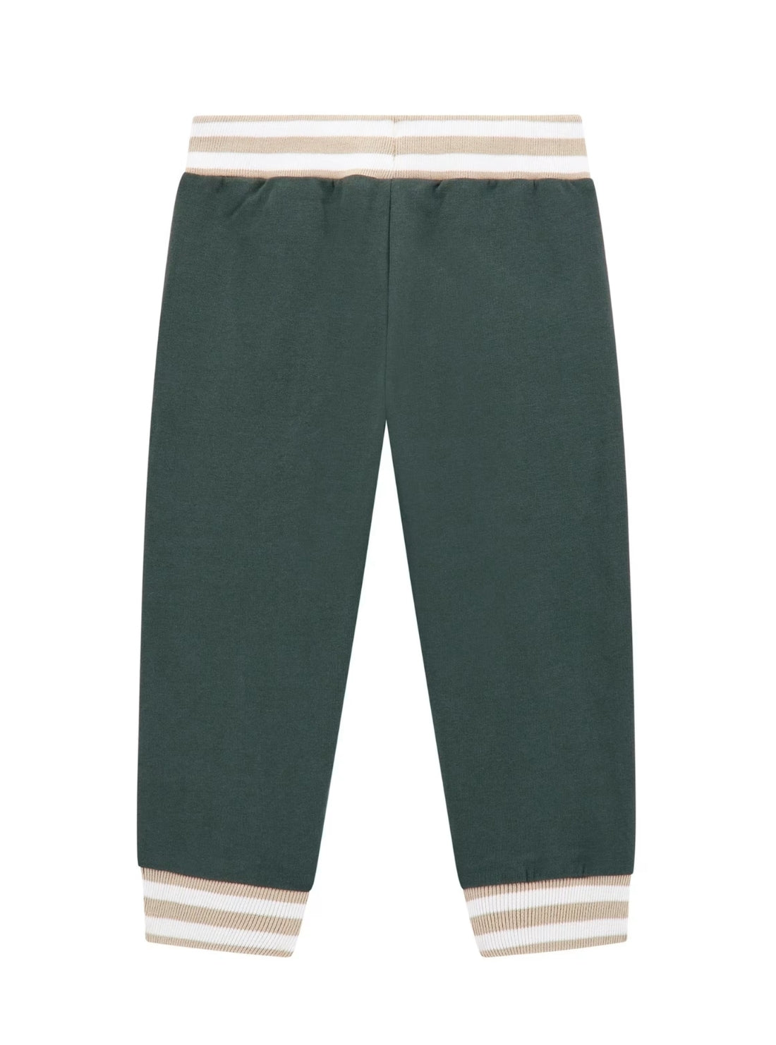 GUESS Kids Green Beige Blocking Fleece Regular Pants (2-7) N5BQ13KAX74 Back View