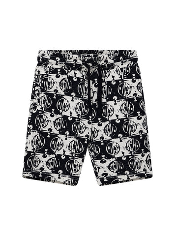GUESS Kids Blue Multi Active Logo Shorts (2-7) N5GD05kA6R4 Front View