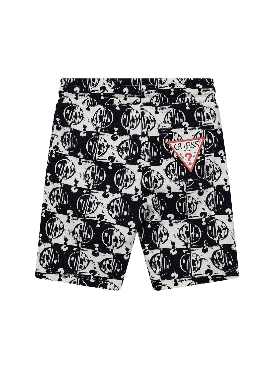 GUESS Kids Blue Multi Active Logo Shorts (2-7) N5GD05kA6R4 Back View