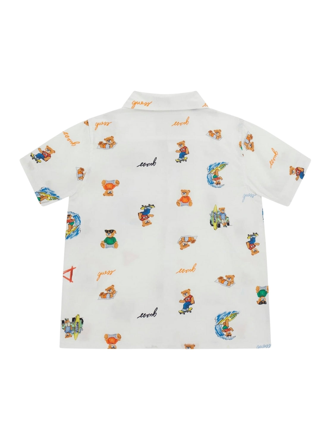 GUESS Kids Eco White Poplin Shirt (2-7) N5GH05WBHQ1 Back View