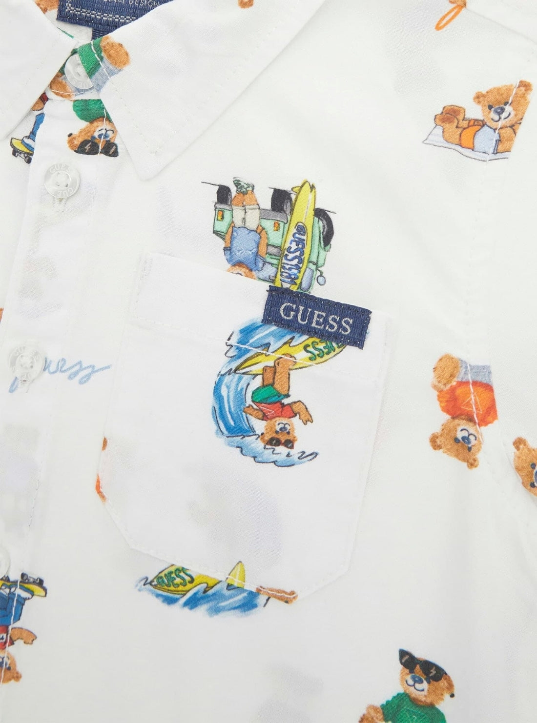 GUESS Kids Eco White Poplin Shirt (2-7) N5GH05WBHQ1 Detail View