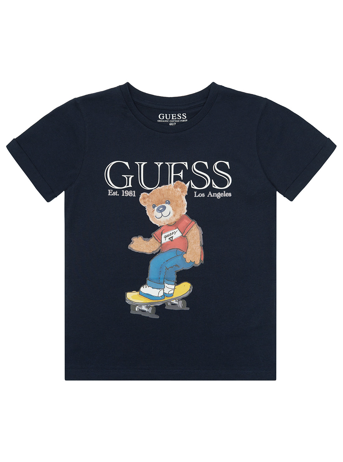 GUESS Kids Blue Bear Graphic T-Shirt (2–7) N5GI04K8HM4 Front View