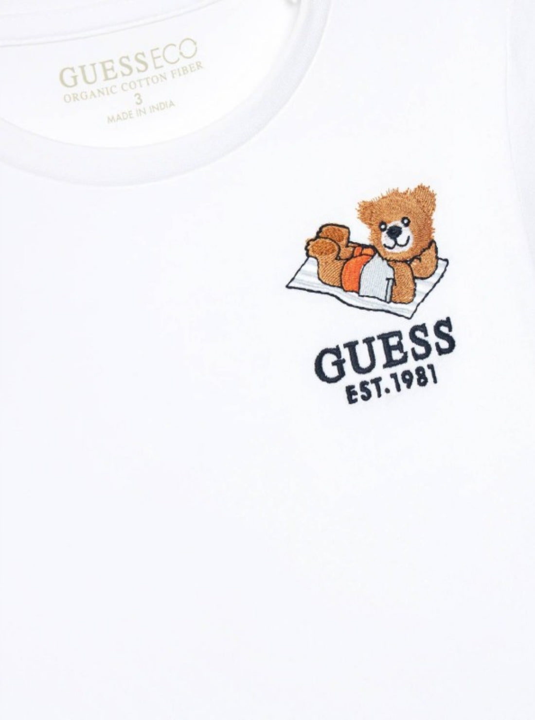 GUESS Kids White Short Sleeve T-Shirt N5GI08K8HM4 Detail View