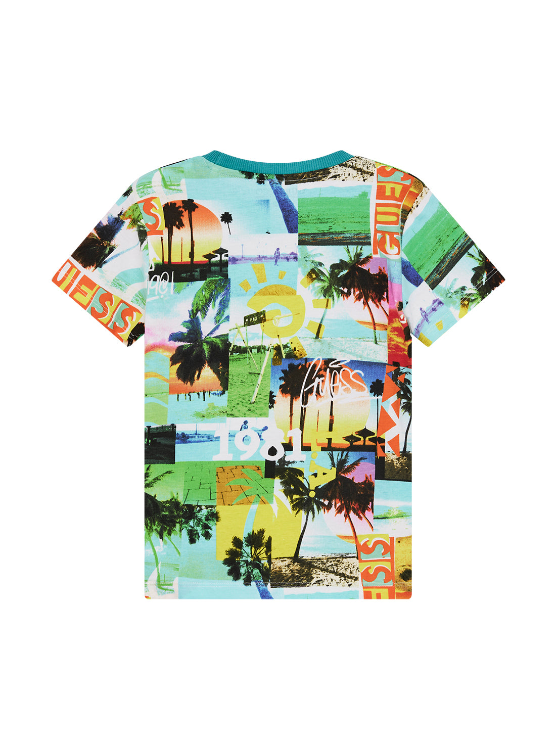 GUESS Kids Eco Multi Tropical Print T-Shirt (2-7) N5GI19K8HM4 Back View