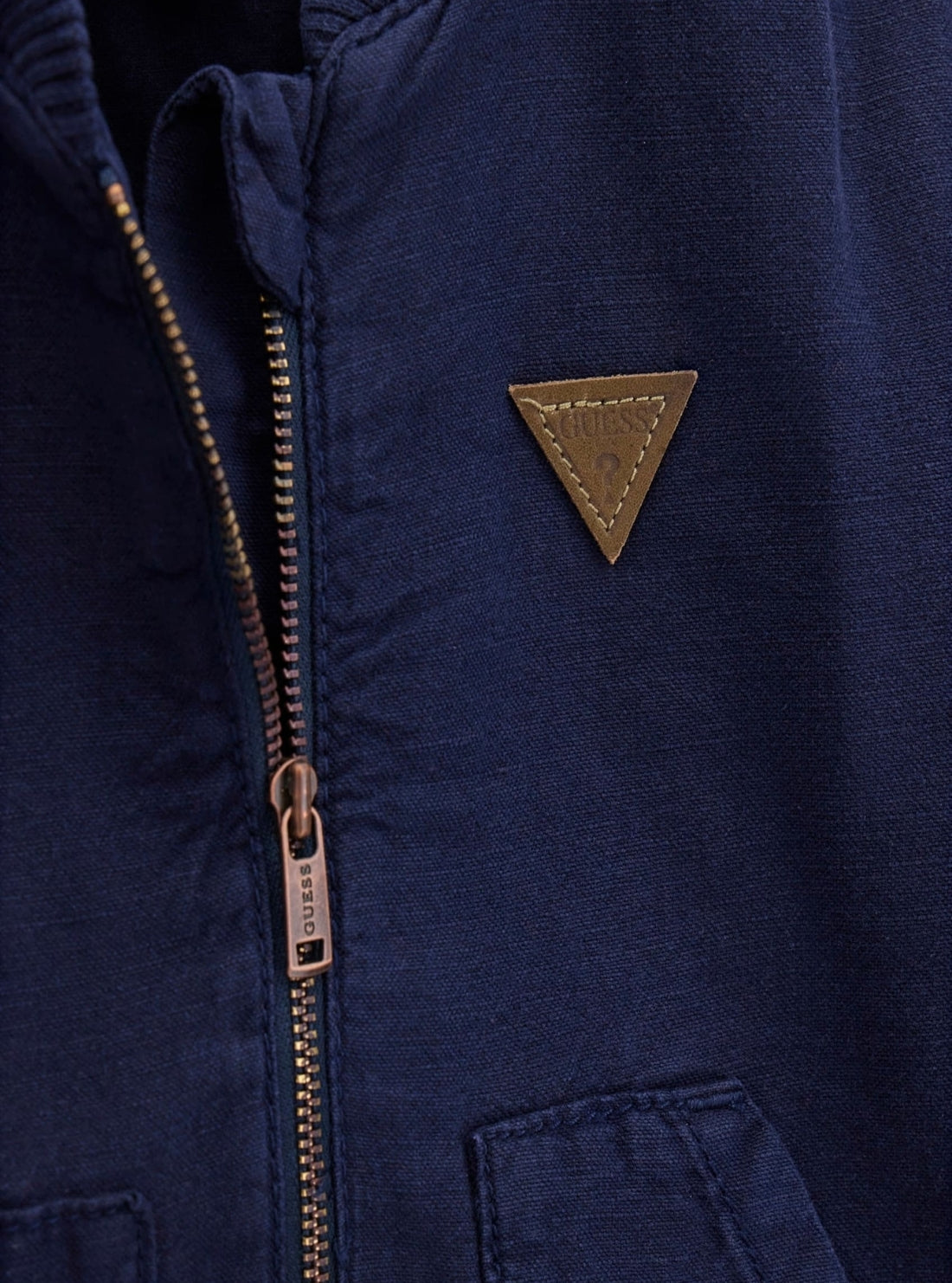 GUESS Kids Blue Oversize Linen Blend Bomber (2-7) N5GL02WG5G0 Detail View