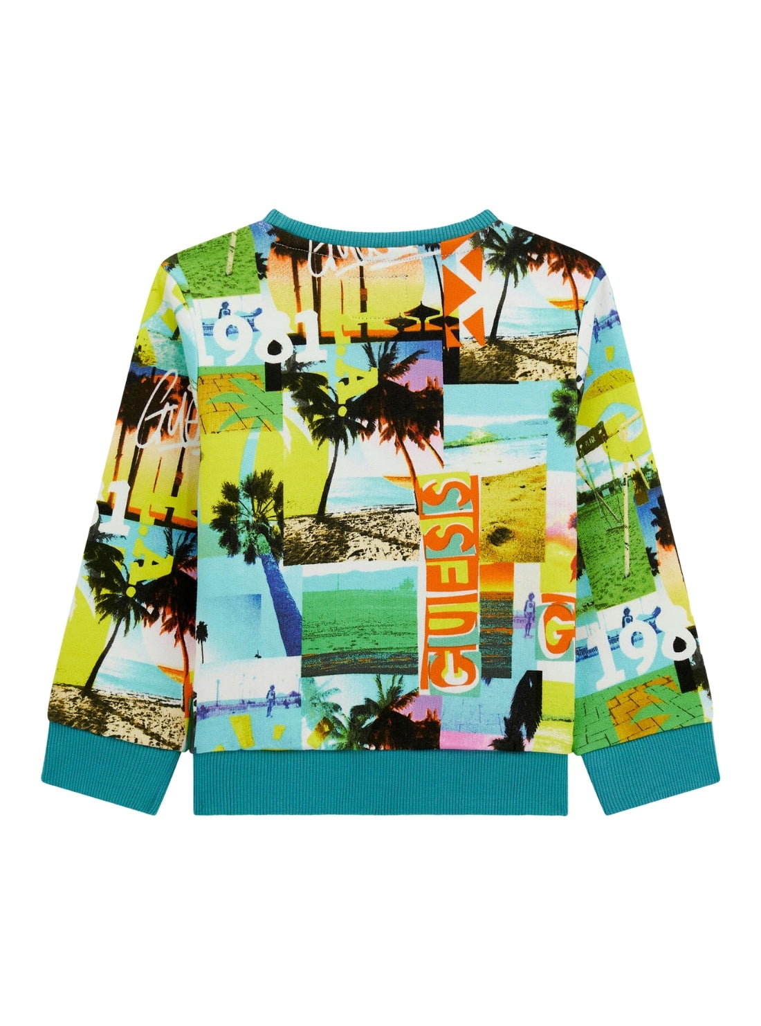 GUESS Kids Eco Tropical Print Long Sleeve Top (2-7) N5GQ05KA6R4 Back View