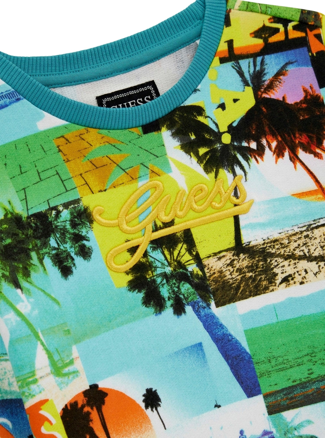 GUESS Kids Eco Tropical Print Long Sleeve Top (2-7) N5GQ05KA6R4 Detail View