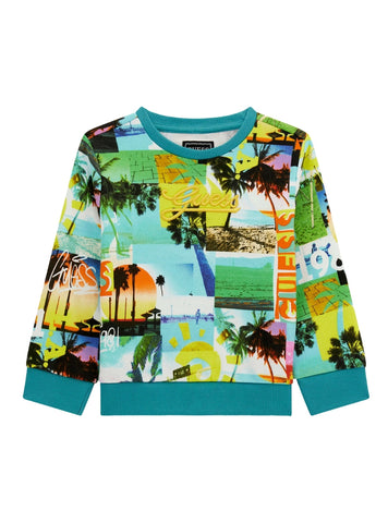 GUESS Kids Eco Tropical Print Long Sleeve Top (2-7) N5GQ05KA6R4 Front View